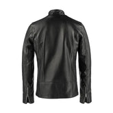 Klassische schwarze Bikerjacke aus Schaffell im Slim-Fit für Herren